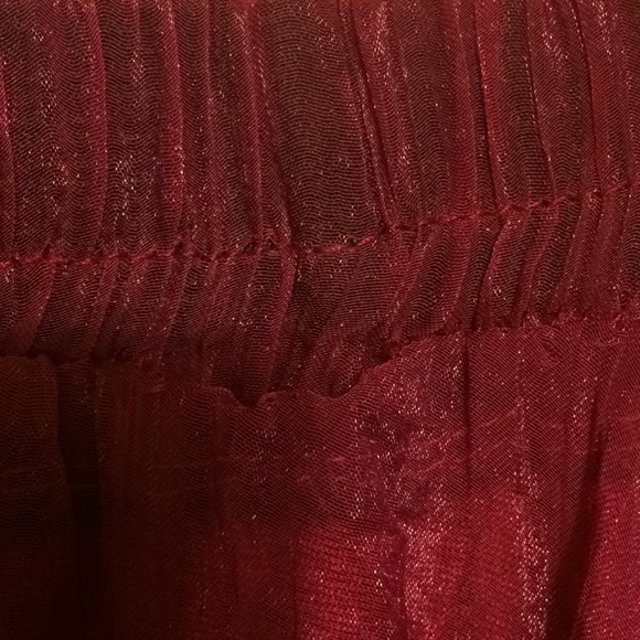 Unbranded- Chiffon-Type & Nylon Long Red Skirt - Picture 7 of 8